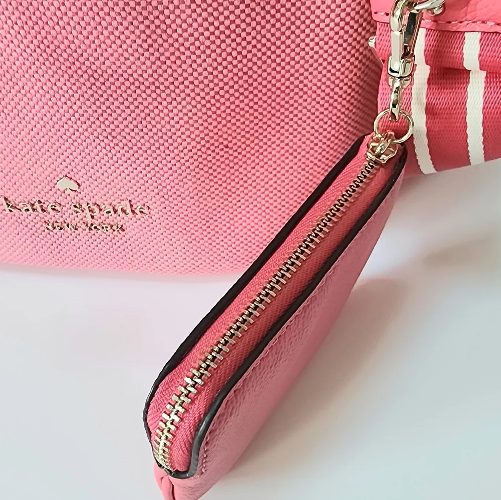 Kate Spade Rosie Canvas Large Bucket Bag Pink Peppercorn NWT!